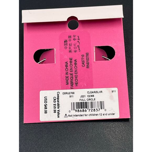 Kate Spade NY Full Circle Huggie CZ Pave Hoop Silver Plated Earrings New - Picture 6 of 7